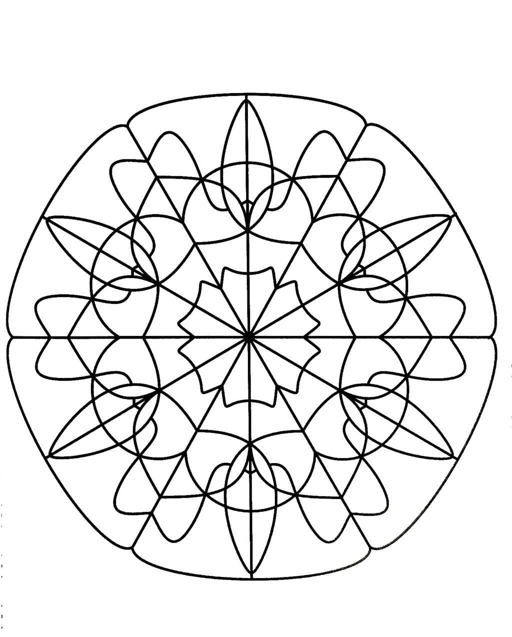 Coloriage Mandala floral avec ornements circulaires - Mandala à imprimer